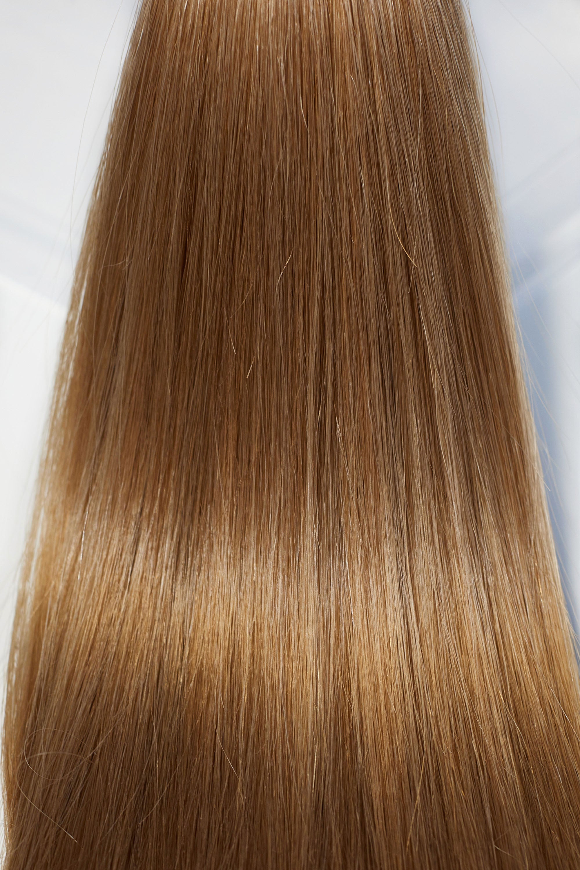 Behair professional Keratin Tip "Premium" 28" (70cm) Natural Straight Caramel Brown #8 - 25g (Standard - 0.7g each pcs) hair extensions