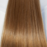 Behair professional Keratin Tip "Premium" 16" (40cm) Natural Straight Caramel Brown #8 - 25g (Micro - 0.5g each pcs) hair extensions