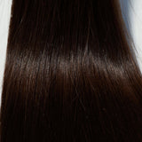 Behair professional Keratin Tip "Premium" 20" (50cm) Natural Straight Dark Coffee Brown #2 - 25g (1g each pcs) hair extensions