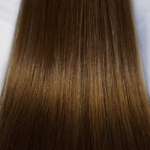 Behair professional Bulk hair "Premium" 24" (60cm) Natural Straight Honey Walnut Brown #5 - 25g hair extensions