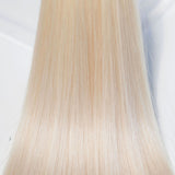 Behair professional Bulk hair "Premium" 18" (45cm) Natural Straight Ice Blond #000 - 25g hair extensions