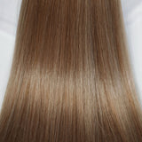 Behair professional Keratin Tip "Premium" 20" (50cm) Natural Straight Light Ash Brown #10 - 25g (Standart - 0.7g each pcs) hair extensions