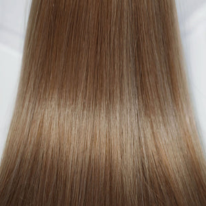 Behair professional Keratin Tip "Premium" 16" (40cm) Natural Straight Light Ash Brown #10 - 25g (1g each pcs) hair extensions