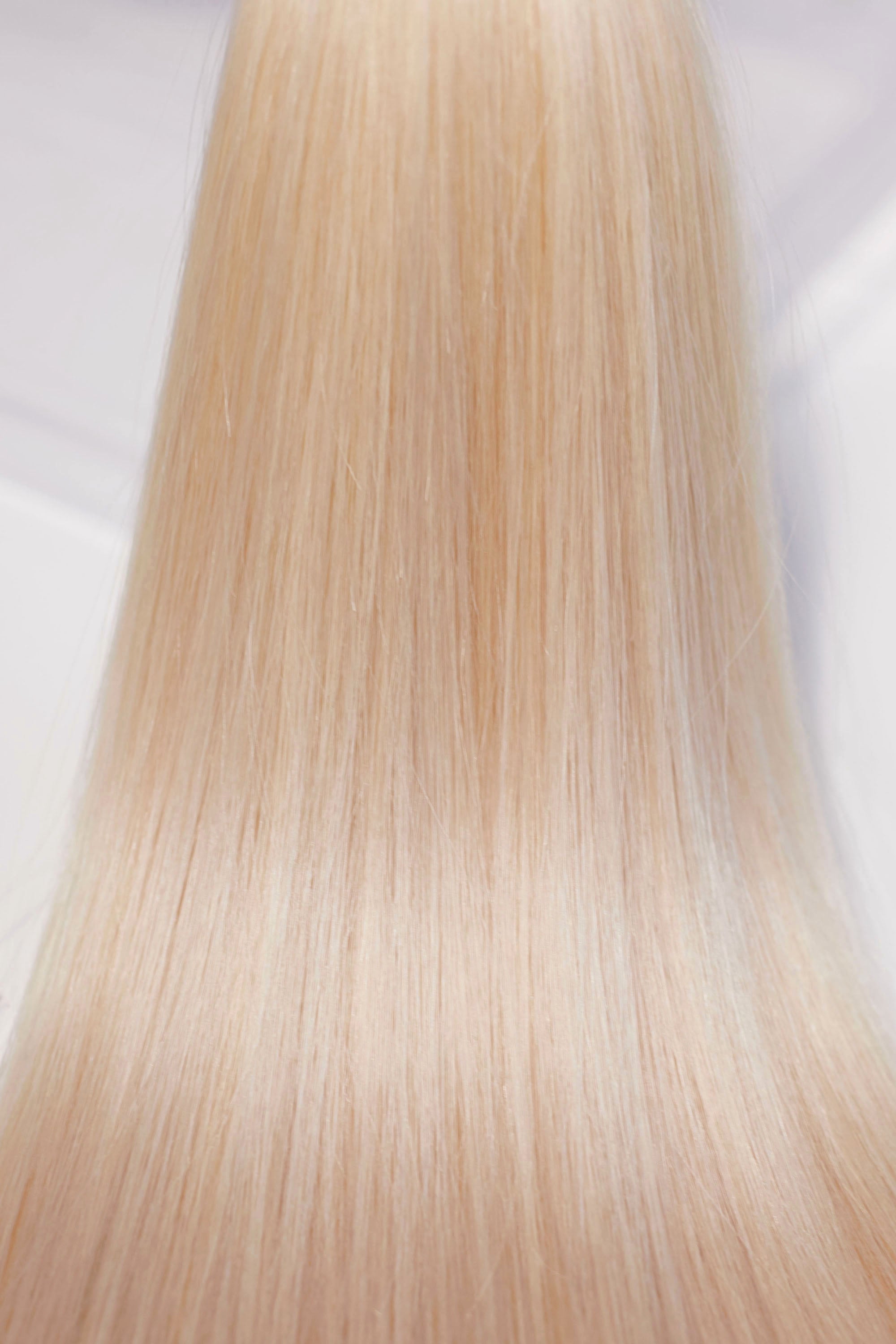 Behair professional Keratin Tip "Premium" 26" (65cm) Natural Straight Platinum Blond #60 - 25g (Standard - 0.7g each pcs) hair extensions