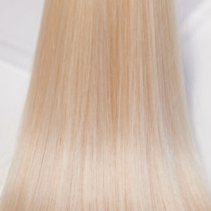 Behair professional Keratin Tip "Premium" 28" (70cm) Natural Straight Platinum Blond #60 - 25g (Micro - 0.5g each pcs) hair extensions