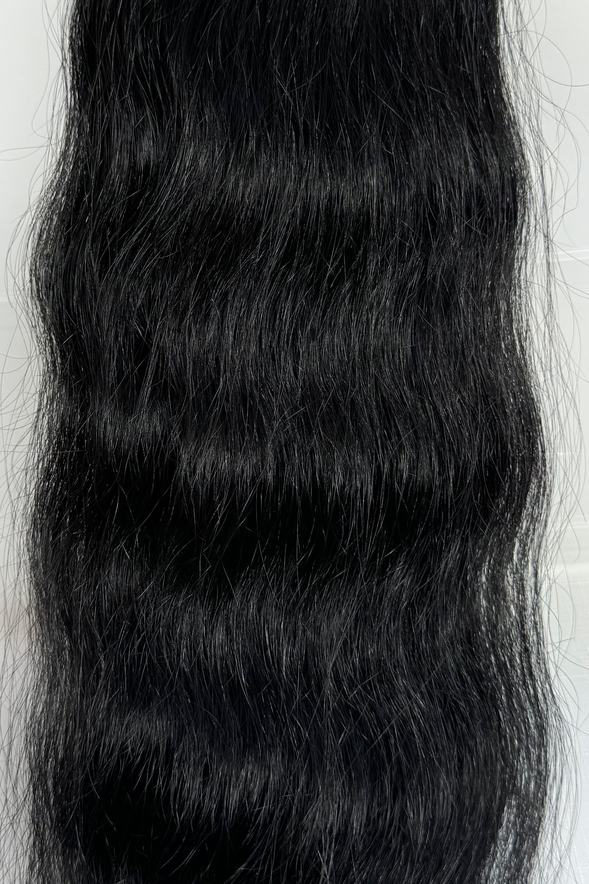 Behair professional Keratin Tip "Premium" 24" (60cm) Natural Wave Jet Black #1 - 25g (Standard - 0.7g each pcs) hair extensions